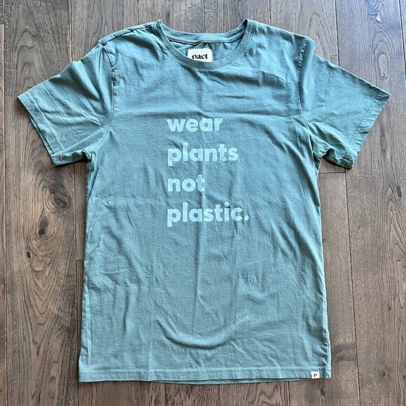 Pact Organic Cotton Graphic T-Shirt Green Size S Sustainable Casual Tee NWOT - Picture 1 of 6